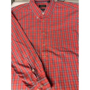 Orvis Men'a Active Fit Red/White/Blue check long sleeve button up sz xl coastal